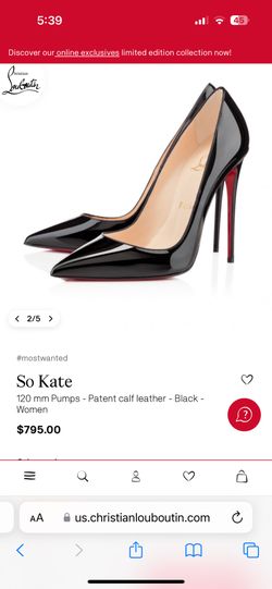Brand New Christian Louboutin So Kate Black Patent Leather