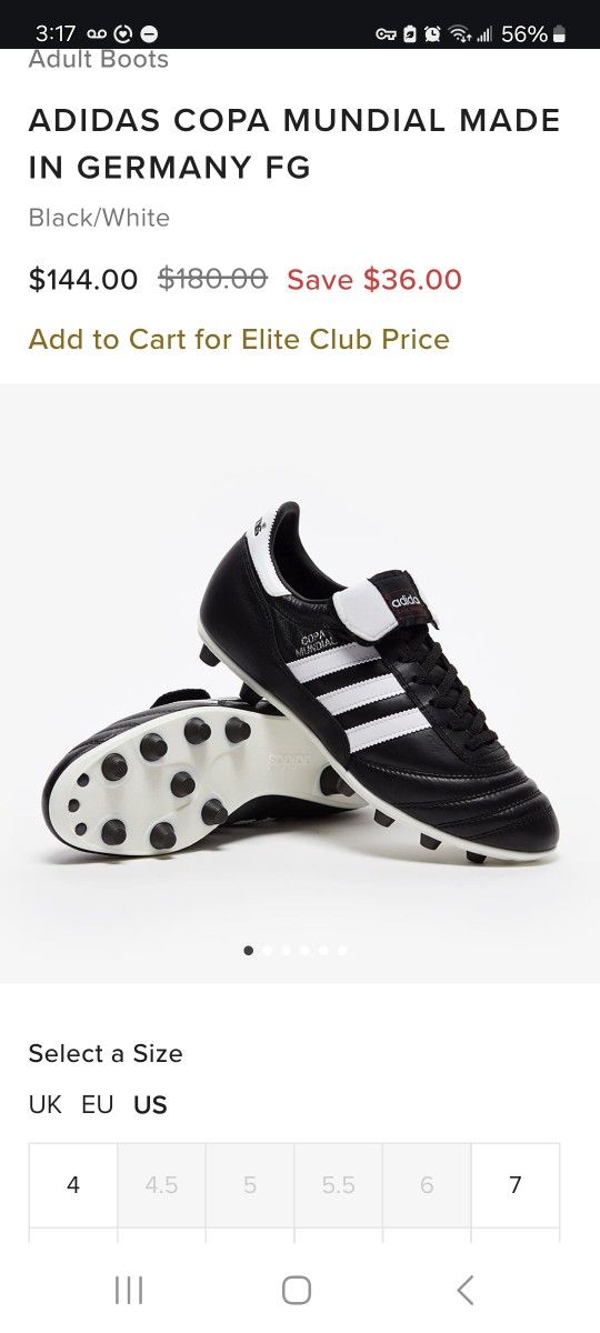 adidas Copa Mundial Made in Germany FG W/O Box... SOCCER CLEATS