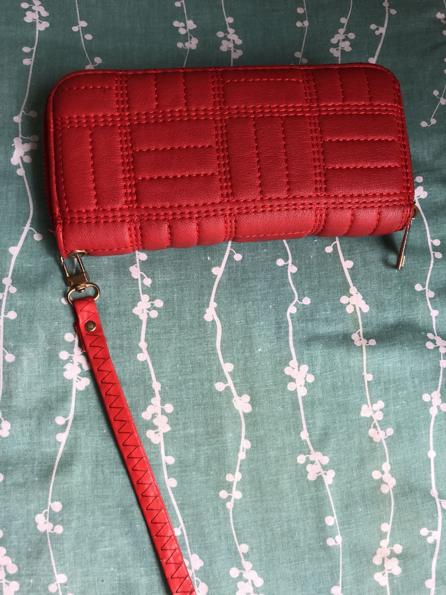 Red quilted wallet