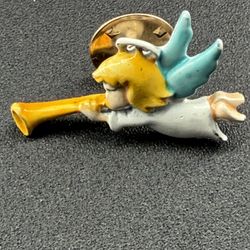 Adorable Angel Blowing Horn Lapel Pin