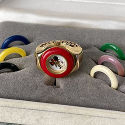 VINTAGE DISNEY MINNIE MOUSE GOLD RING WATCH BY EXACTLY JAPAN MOVT COLOR CHANGING FACE