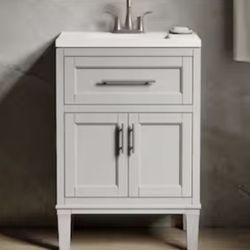 Chesil 24in. Single Sink Freestanding Atmos Grey Bath Vanity