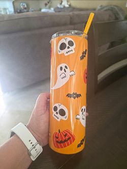 Happy Halloween Stainless Steel 22 Fl.Oz. Tumbler with Straw