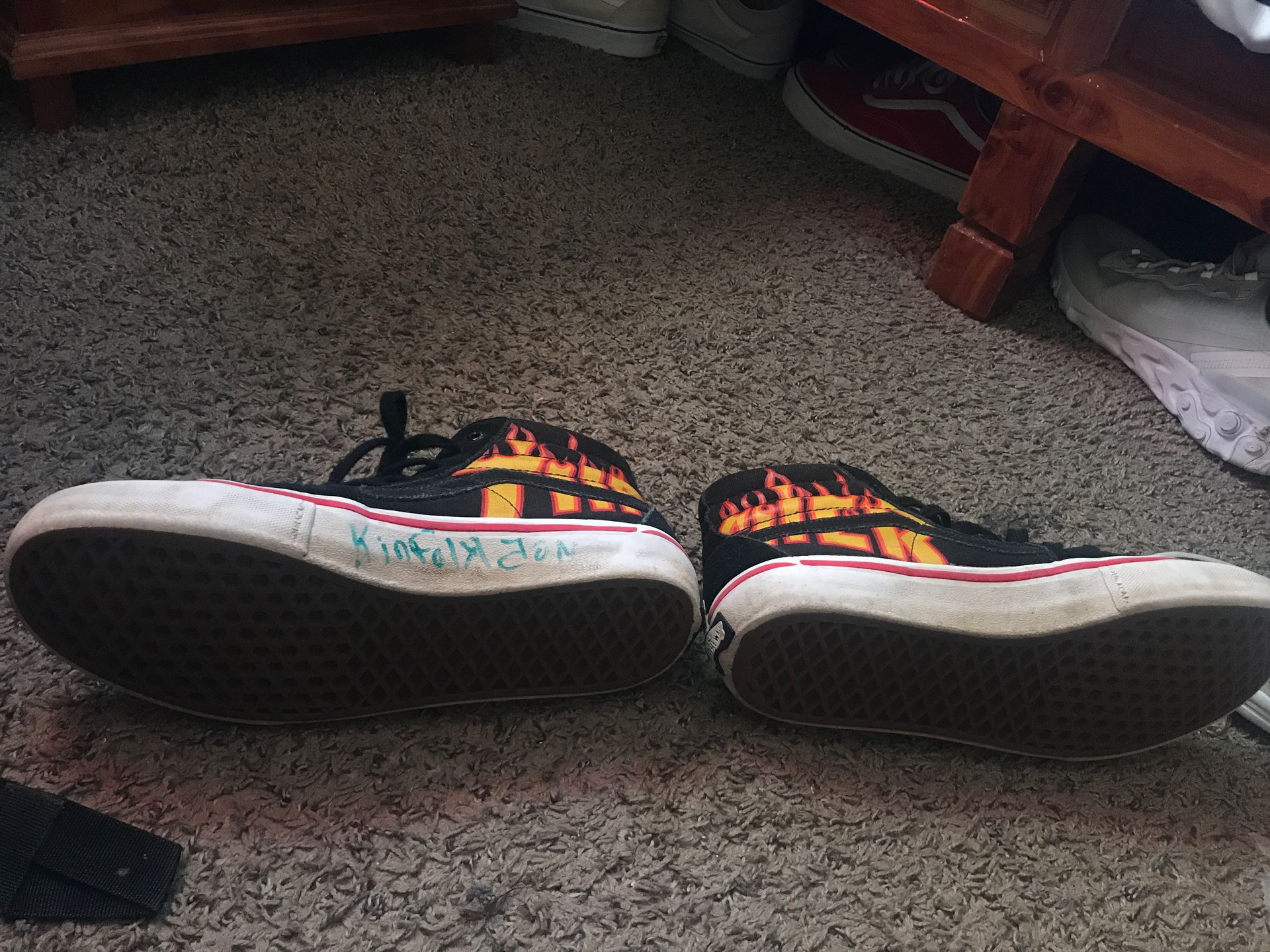 Mens Thrasher Vans (signed by kinfolkjon at lil xan concert)