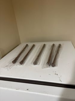 Wood Finish Tension Rods - Set of 6
