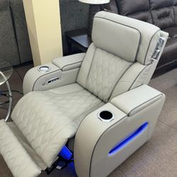 Boyington Gray Genuine Leather Power Reclining Sofa And Loveseat And Recliner ⭐$39 Down Payment with Financing ⭐ 90 Days same as cash