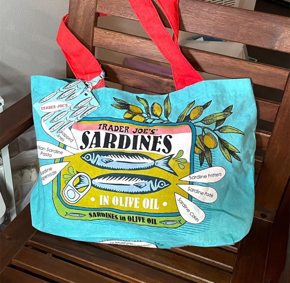 Trader Joe’s Sardine Canvas Bag (1 Count, New)