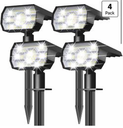 Solar Lights Outdoor Waterproof IP68, 56 LED 3 Lighting Modes Solar Powered Garden Yard Spot Solar Lights for Outside Landscape- 4 Pack (Cool White)