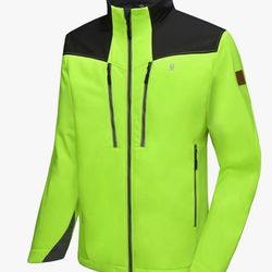 Men's Softshell Grid Fleece Lined Hiking Jacket Water Repellent Windproof Lightweight