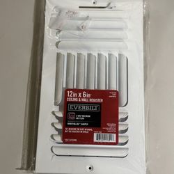 New Everbilt 12X16 in Ceiling/Wall Register 3-Way Air Flow White, Metals 