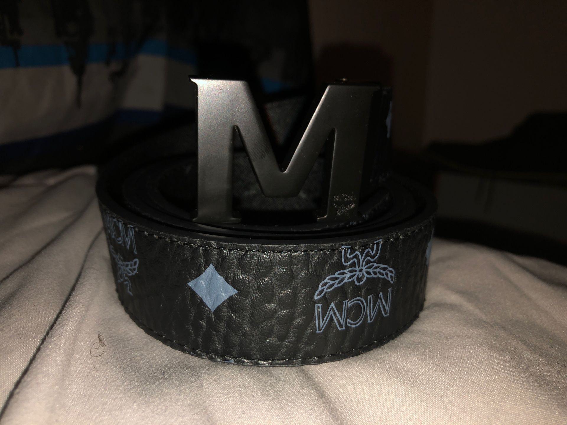 Black mcm belt