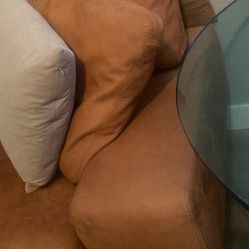 ***Orange Suede Couch!!***