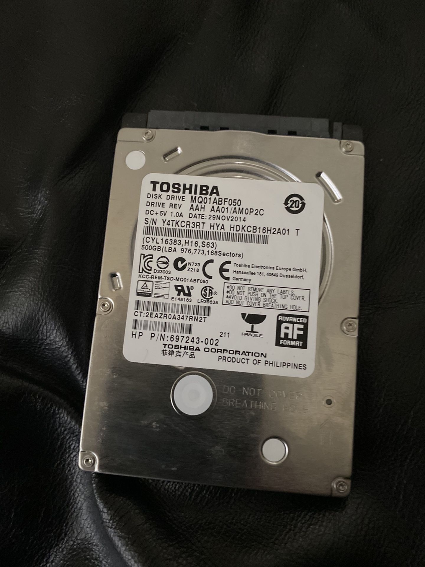 Toshiba Laptop Drive 2.5 inch 500gb