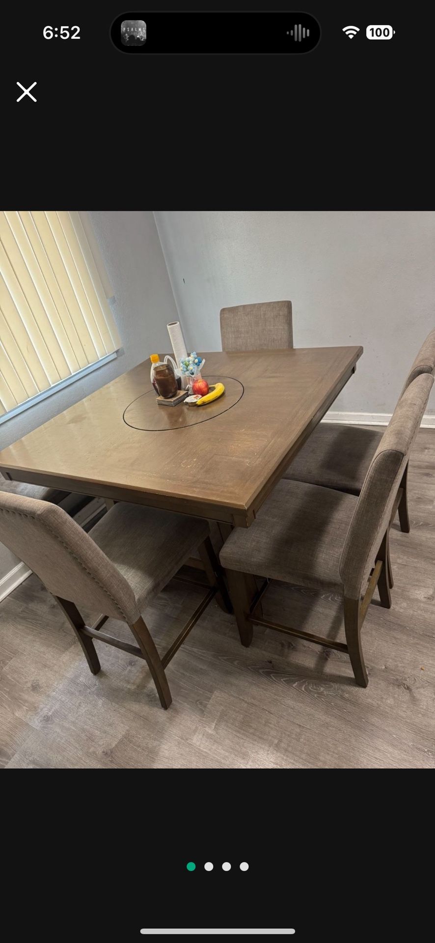 Dining Table, 4 Chairs, 1 Bench 