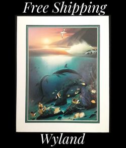 Wyland, 11" x 14" Fine Art Calender Print. Mounted on Acid Free Foam Core. Double Matted on Acid Free Matt Board
