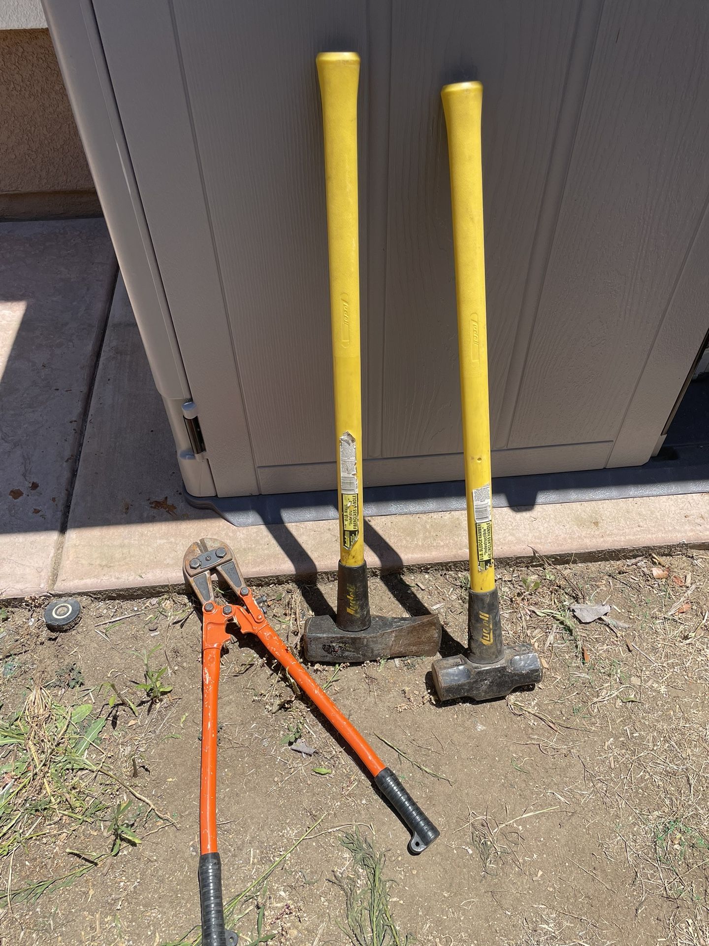 Sledge Hammer Axe and Bolt Cutter
