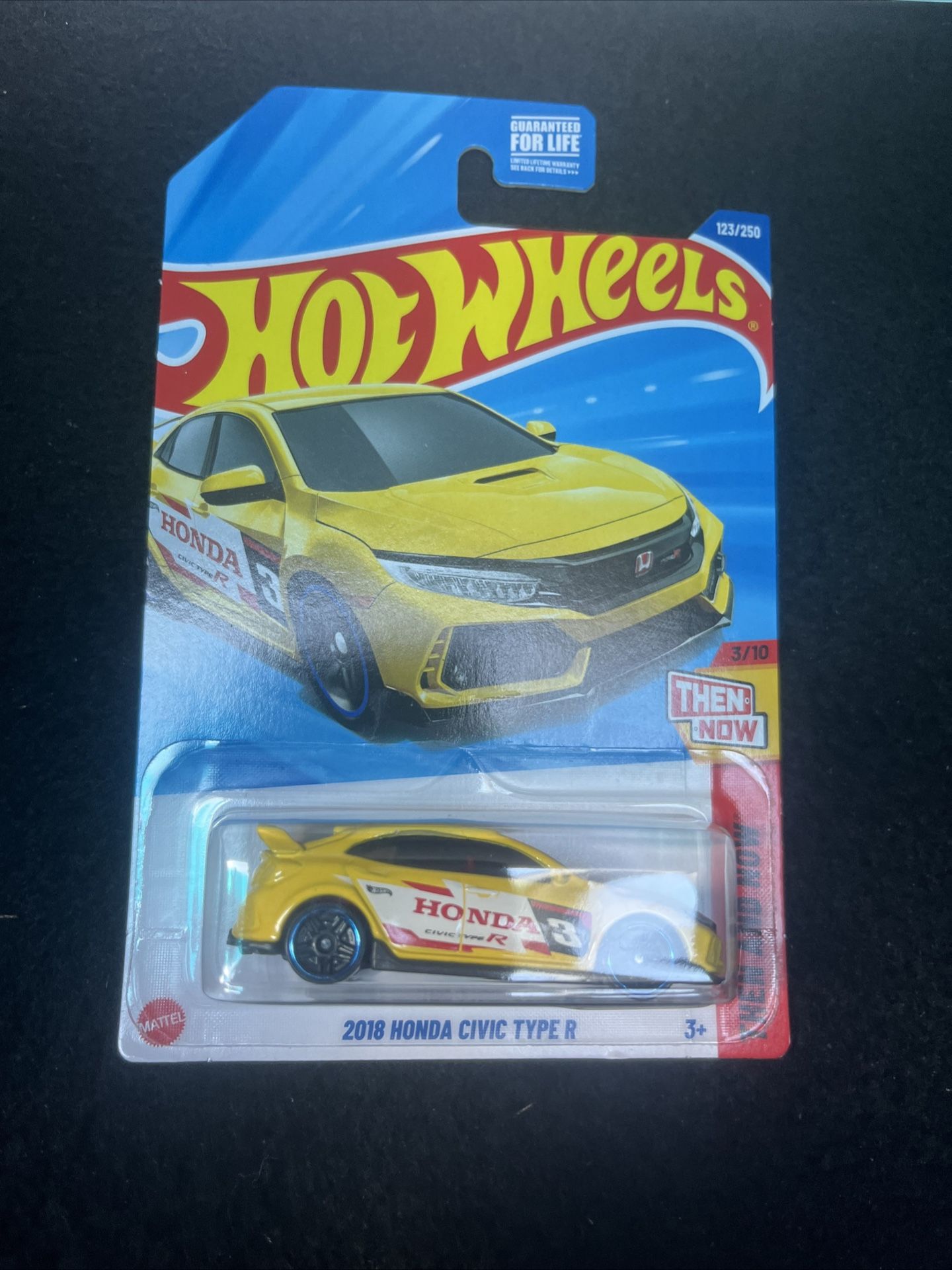 Hot Wheels 2025 2018 Honda Civic Type R Yellow Store Exclusive 123/250 Then&Now