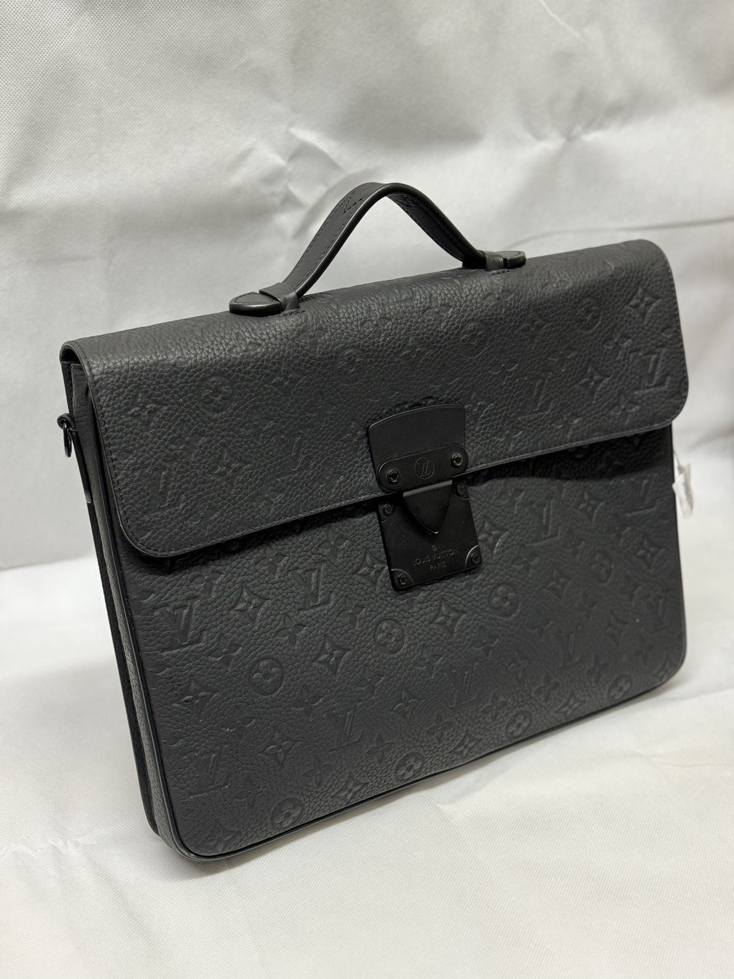 LOUIS VUITTON Monogram Taurillon S-lock Men's Briefcase,Handbag