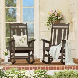 2X Dark Brown HDPS rocking chair