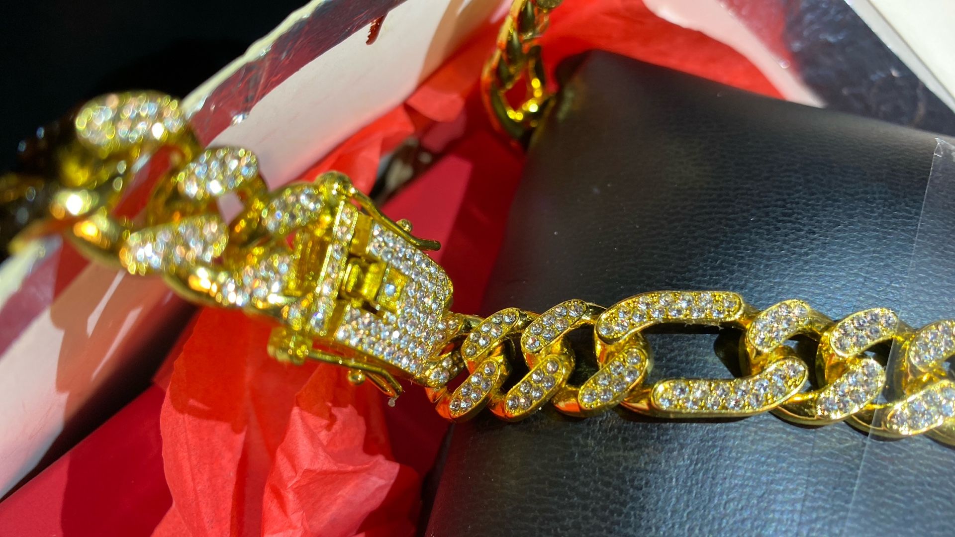 Cuban 20” Link Chain Stones Lab 🇮🇹