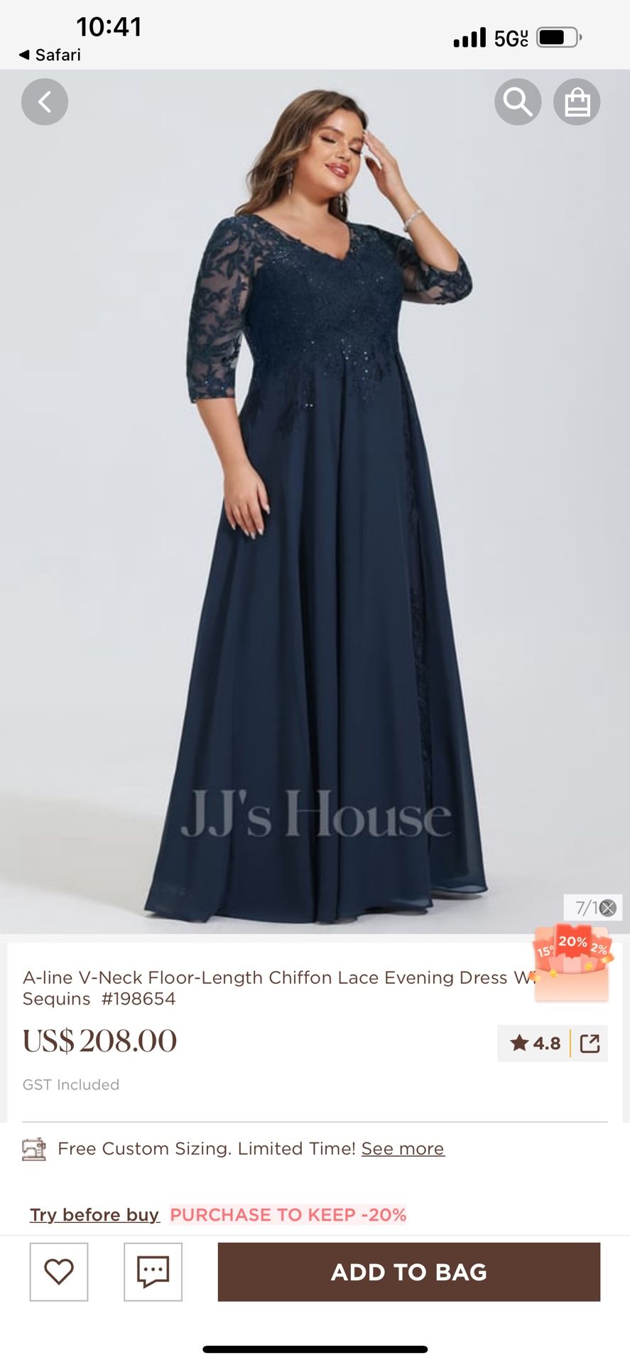 Dress, Navy Blue, Size 14