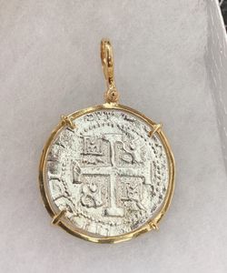 Atocha Coin Pendant In solid 14k gold bezel