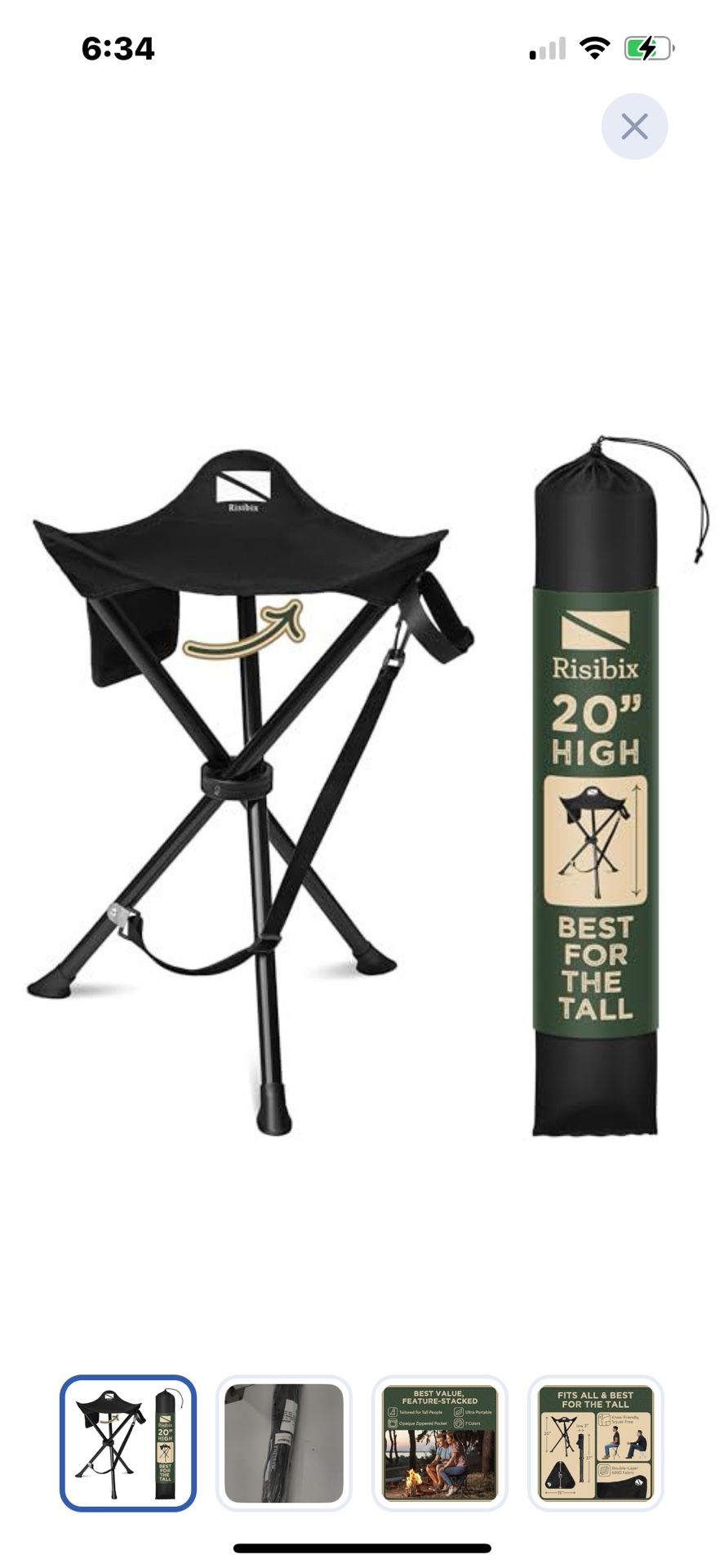 “New”Foldable Tripod Stool(camping ,sports Games Etc.)w/Bag up To 200lbs)retail $59