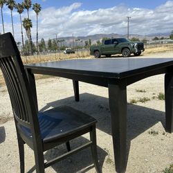 Black Dining Table + 6 Chairs – Heavy Duty
