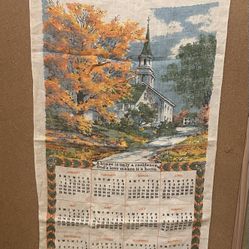 Vintage 1973 Cloth Calendar