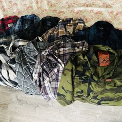 Flannels Men’s Size Large 10 total $25 for all or will consider selling separately for more