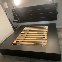 King Size Bed, Head Board, Lamps