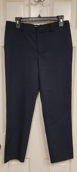 Mango-Straight Leg Crop Trousers - Women’s Size: 6- Color: Navy Blue