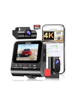JZONES 4K Dash Cam Front and Rear w/64GB Card