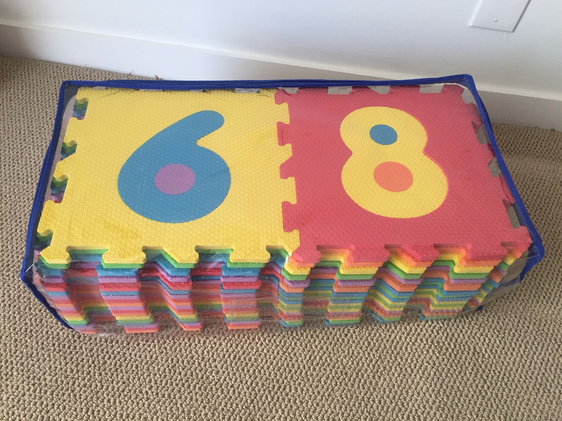 Kids Puzzle Alphabet, Numbers, 36 Tiles and Edges Play Mat