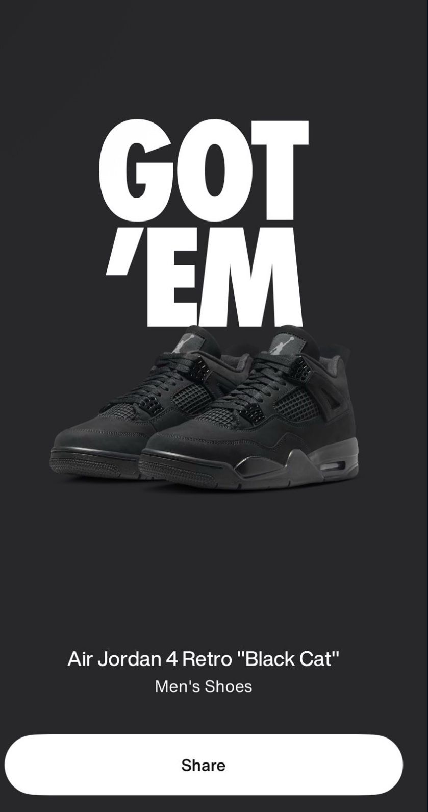 Jordan Black Cat 4’s 