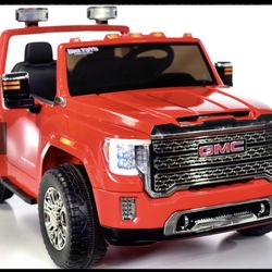 !!NEW 12V REMOTE CONTROL Electric Kid Ride On Car Power Wheels 2 Seat GMC Sierra Denali with Leather Seats, LEDs, Radio FM, USB And Mp3 
