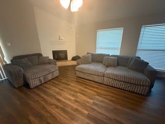 Gray Skim 3PC Power Slider Sectional