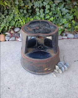 Vintage Metal Stool on Wheels Library Stool