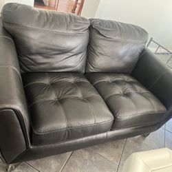 Leather Loveseat 