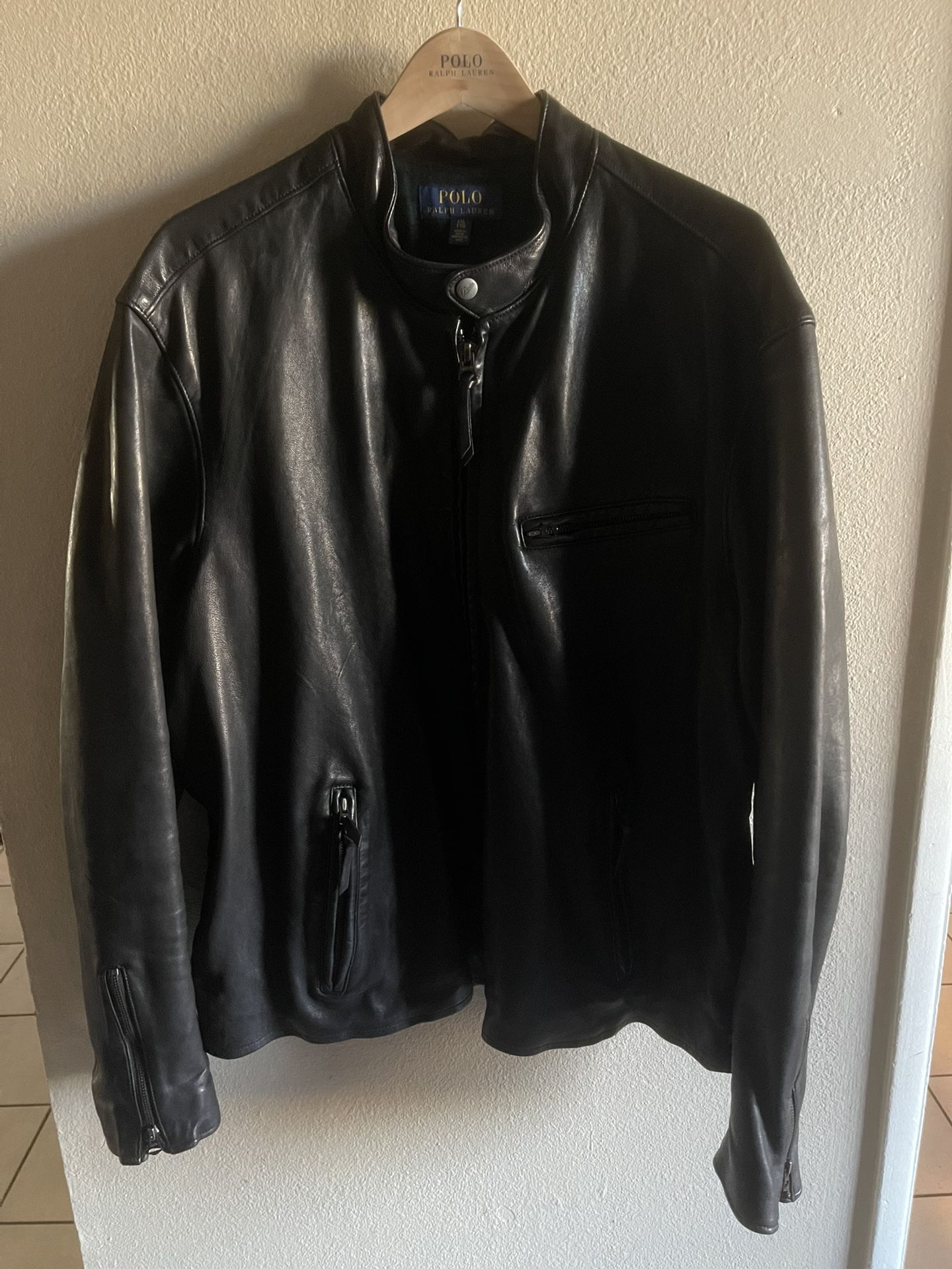 Ralph Lauren Mens Black Leather Jacket