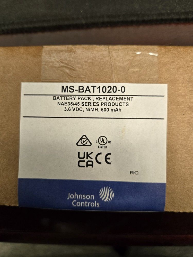 JOHNSON CONTROLS MS-BAT1020-0 BATTERY PACK REPLACEMENT