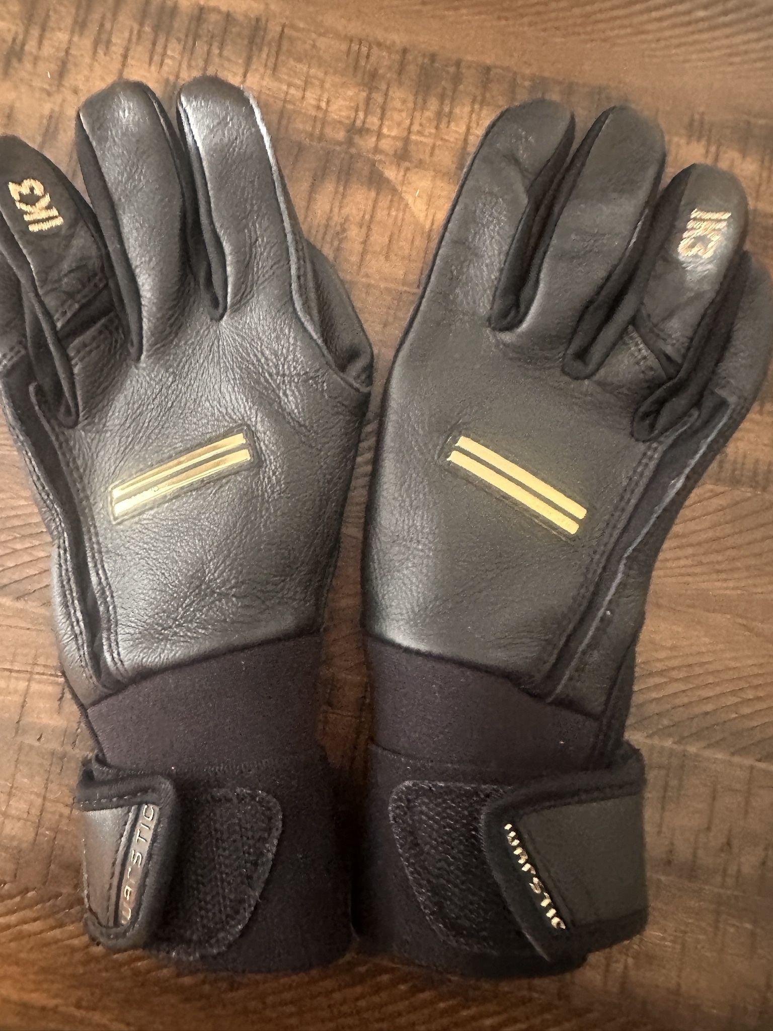 Warstic CUFF BATTING GLOVES "BLACK"  YOUTH MEDIUM 