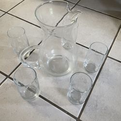 Jara De Crystal Con Vasos