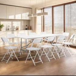 🪑 White Folding Tables & Chairs – Great for Parties & Events! 🎉