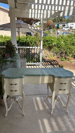 Vintage French Provincial Vanity Desk | Ornate Carved