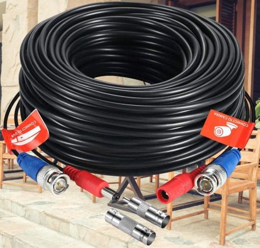 100 ft all in one cctv video power cables back extension