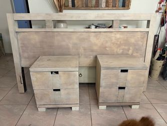 Headboard and 2 nightstands boho style price for all!
