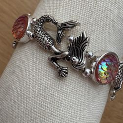Silver and red mermaid charm bracelet mermaid core(28)61
