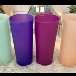 Vintage Lot of 4 Tupperware Multi Color tumblers