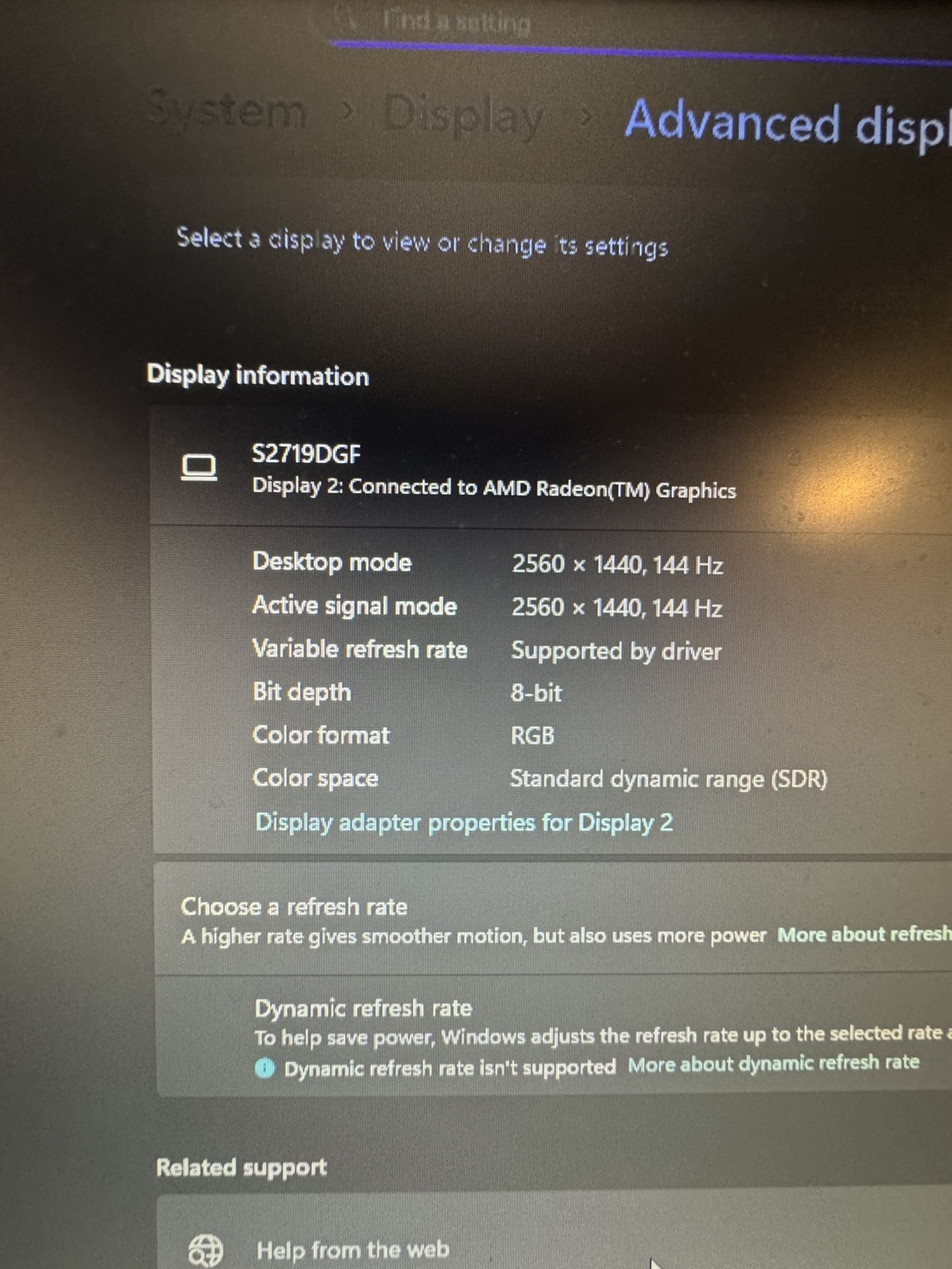 Dell Gaming Monitor S2719DGF. Still have stick on the back (like new)